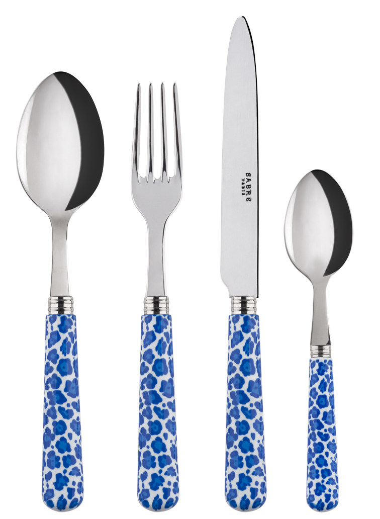 Bestick LEopard Blå