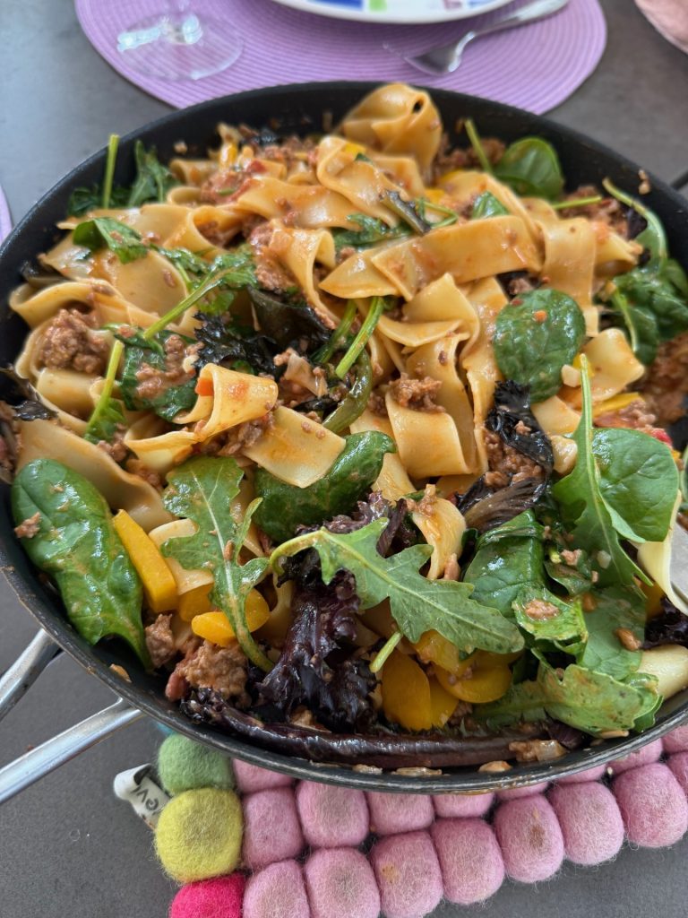 Världens godaste pasta med nötfärs och bacon!